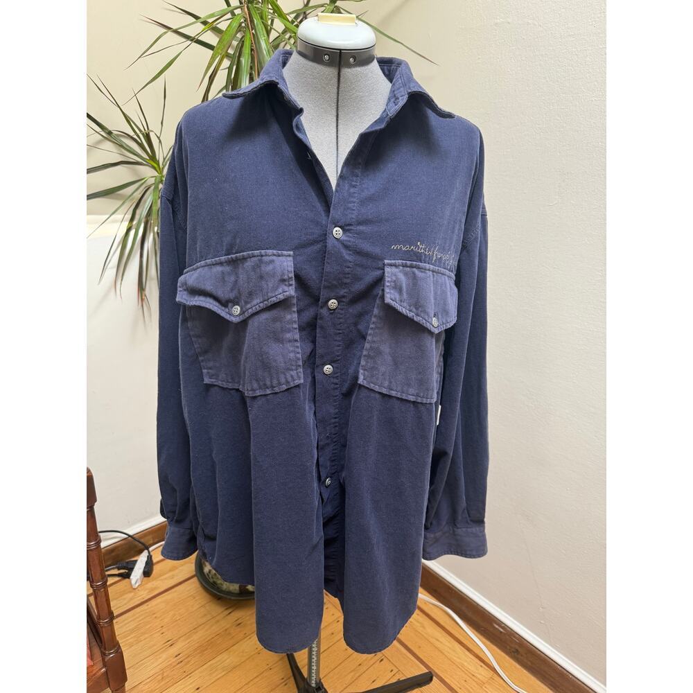 Vintage Marithé François Girbaud Navy Corduroy Overshirt M